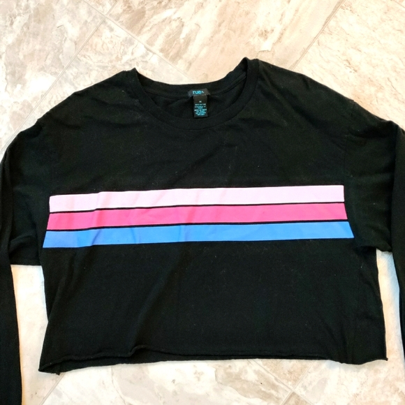 Rue 21 Women's Multi-color Crop Top Sweatshirt Plus Size 1X - Picture 2 of 7